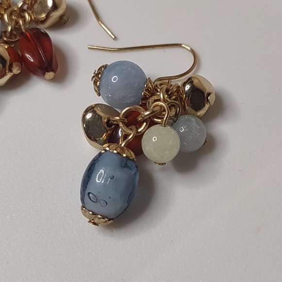 Pretty Multi Color Glass Bead Dangle Earrings - Picture 3 of 9